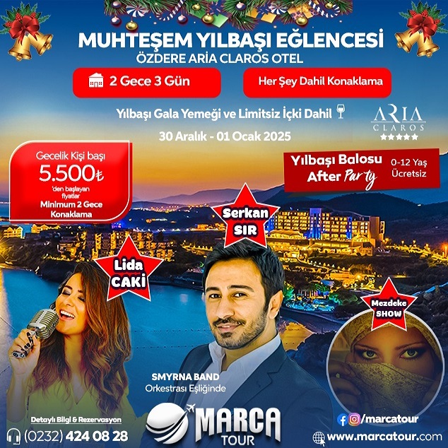 Aria Claros Beach Resort İzmir Yılbaşı Programı 2025