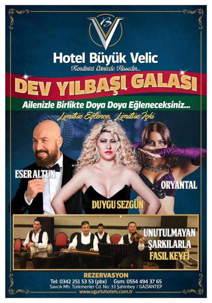 Gaziantep Yılbaşı Otelleri 2018: Gaziantep Büyük Veliç Otel Yılbaşı