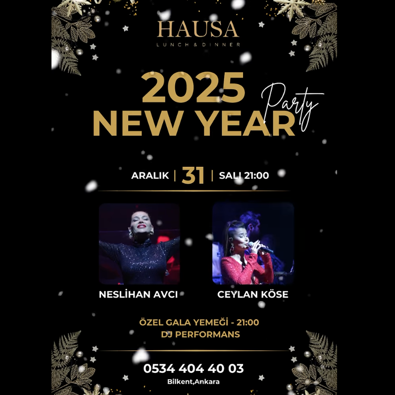 Hausa Restaurant Ankara Yılbaşı Programı 2025