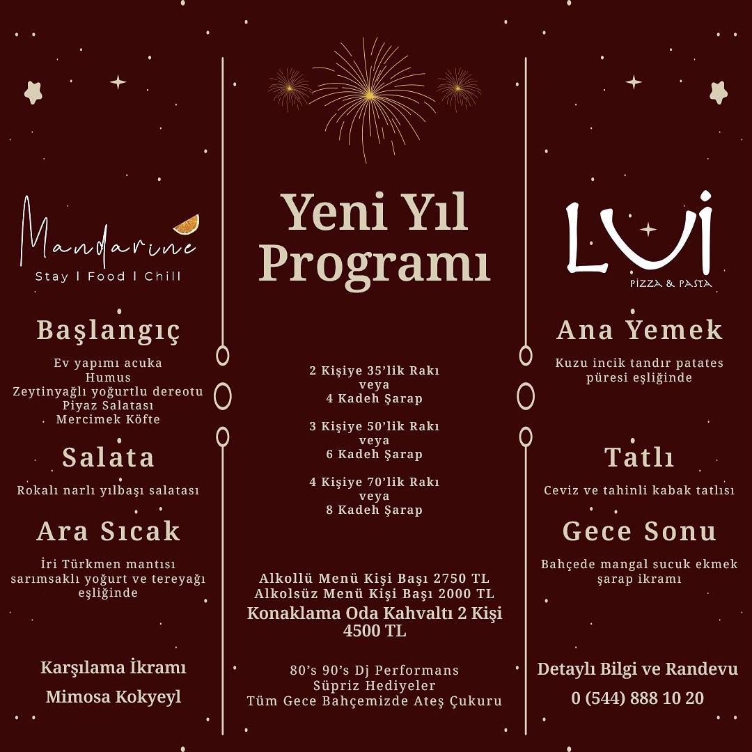 Mandarine Otel Çanakkale Yılbaşı Programı 2025