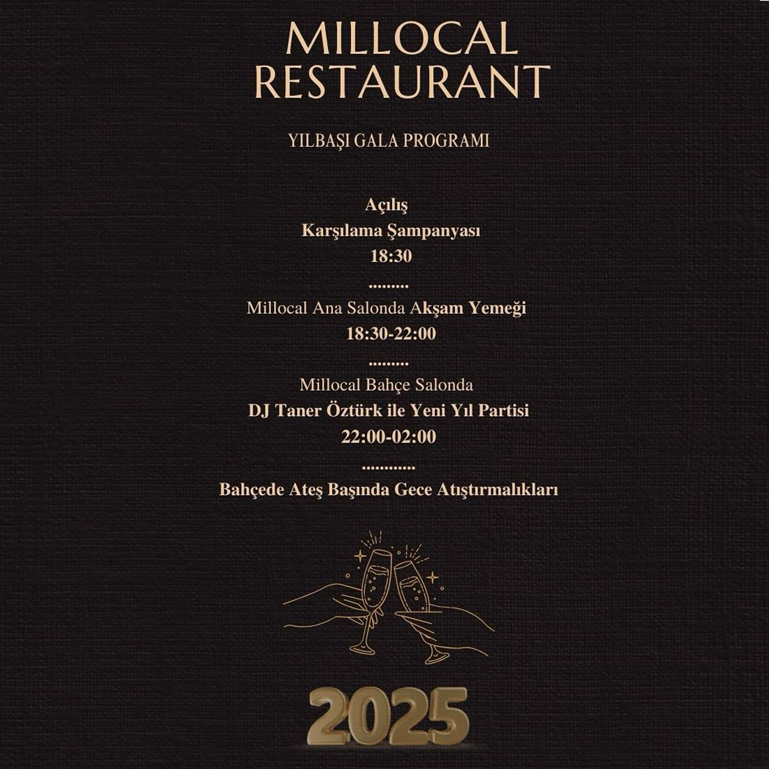 Millocal Restaurant Kapadokya Yılbaşı Programı 2025