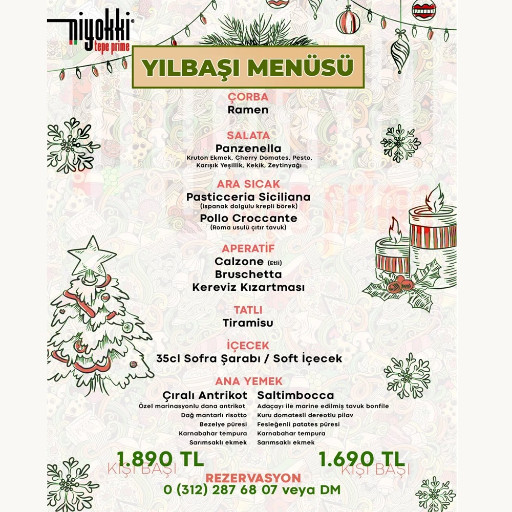 Niyokki Tepe Prime Restaurant Ankara Yılbaşı Programı 2025