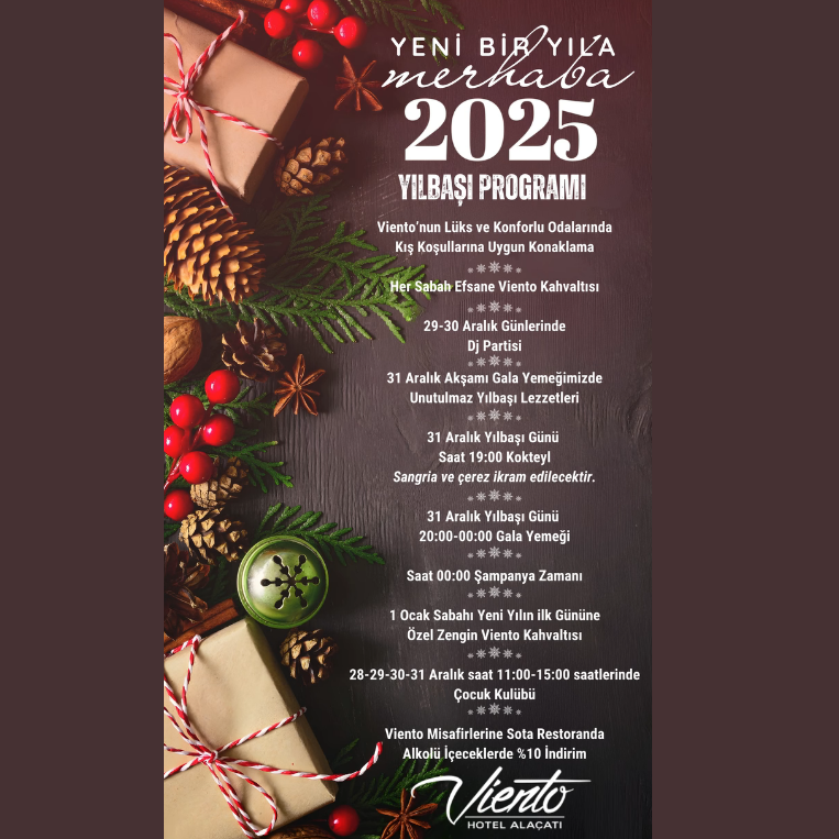 Viento Hotel Alaçatı Yılbaşı Programı 2025