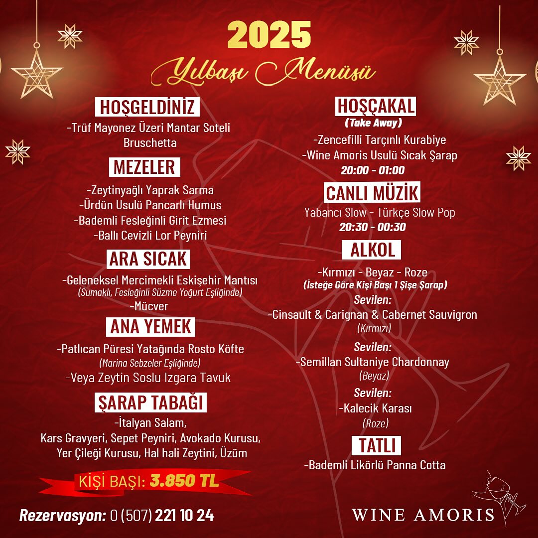 Wine Amoris Eskişehir Yılbaşı Programı 2025